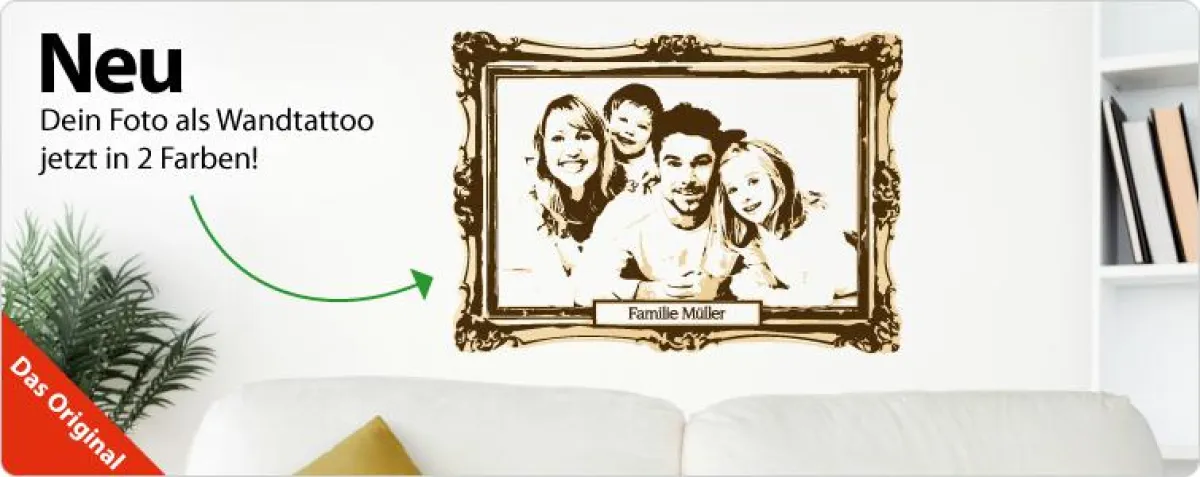 Foto-Wandtattoo (zweifarbig) von www.i-love-wandtattoo.de