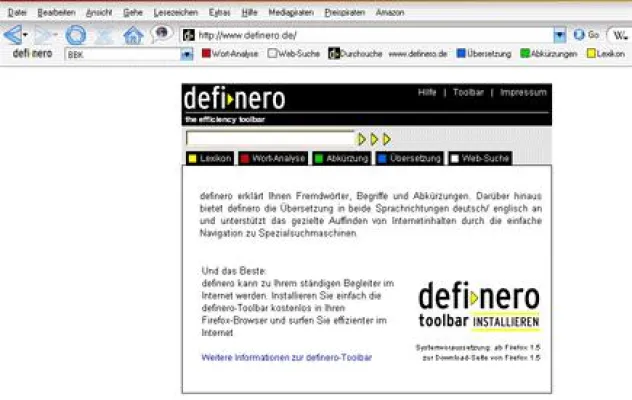 Bild: Mit der definero-Toolbar Texte schneller verstehen