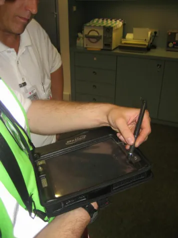 Bild: Das BRK auf dem Oktoberfest 2006 im Einsatz mit Tablet PC