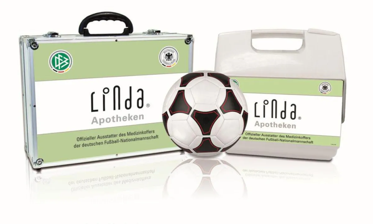Der LINDA DFB-Medizinkoffer und die LINDA Eisbox.