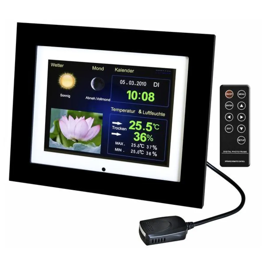 Digitaler Bilderrahmen mit Wetterstation