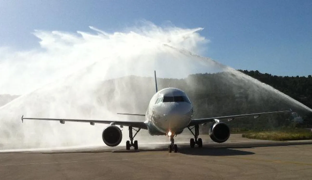 Water Salute in Skiathos