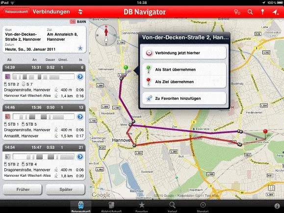 Bild: HAFAS für das iPad kommt an: Deutsche Bahn präsentiert ihren Kunden den DB Navigator für den Tablet-PC