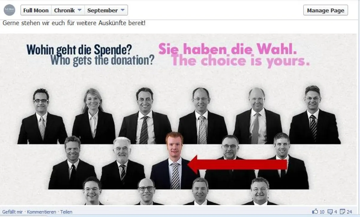 Aufruf auf Facebook zur Abstimmung (Bild: Full Moon Group)