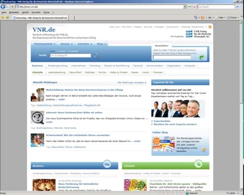 Bild: kernpunkt optimiert das Portal vnr.de für den Verlag für die Deutsche Wirtschaft AG