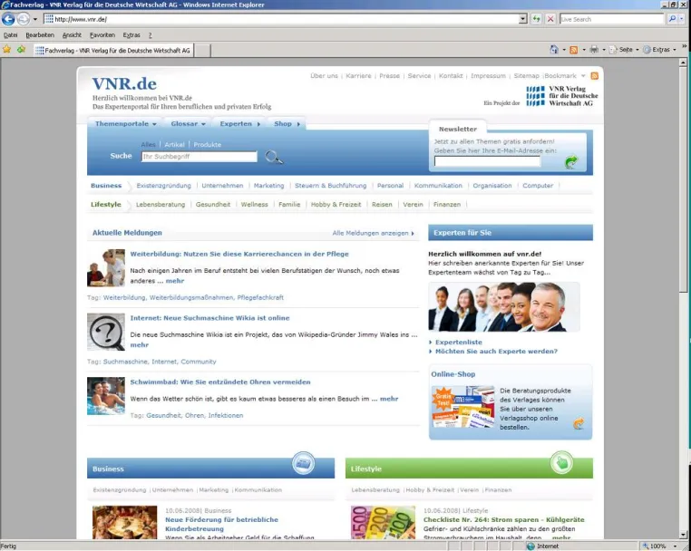 Bild: kernpunkt optimiert das Portal vnr.de für den Verlag für die Deutsche Wirtschaft AG