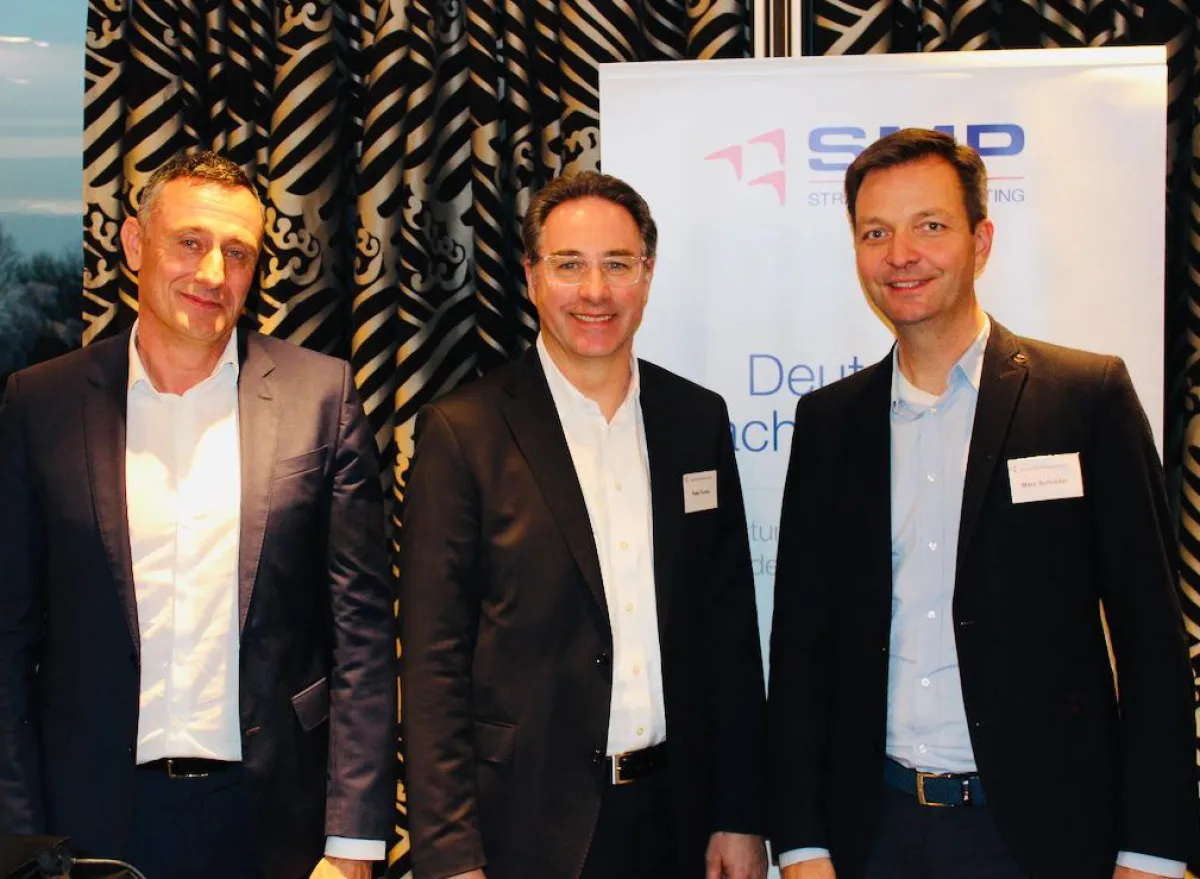 Von links nach rechts: Wolfgang Elsäßer (Telekom), Peter Funke (SMP AG), Marc Schröder (RTL)