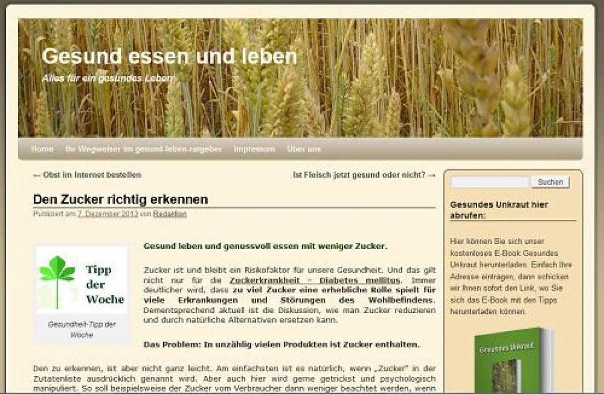 Den Zucker richtig erkennen