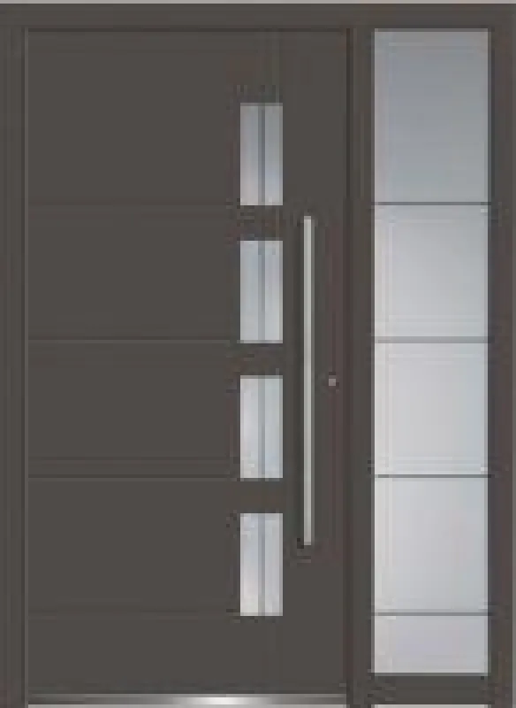 Aluminium-Haustür mit Seitenteil, Serie Concept Class Modell Luca in der Farbe DB 703.   Foto: Wirus-Fenster