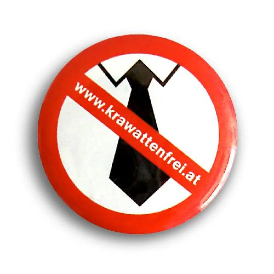 Machen Sie mit, tragen Sie ein Krawattenfrei-Button!