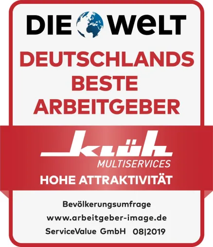 Ranking der WELT listet Klüh Multiservices unter „Deutschlands Beste Arbeitgeber“ Bild: Ranking der WELT listet Klüh Multiservices unter „Deutschlands Beste Arbeitgeber“