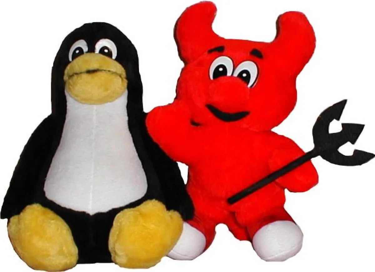Tux und Chuck sind die Maskottchen von Linux und FreeBSD und das Erkennungszeichen der Unix User Group Rhein-Neckar e.V.