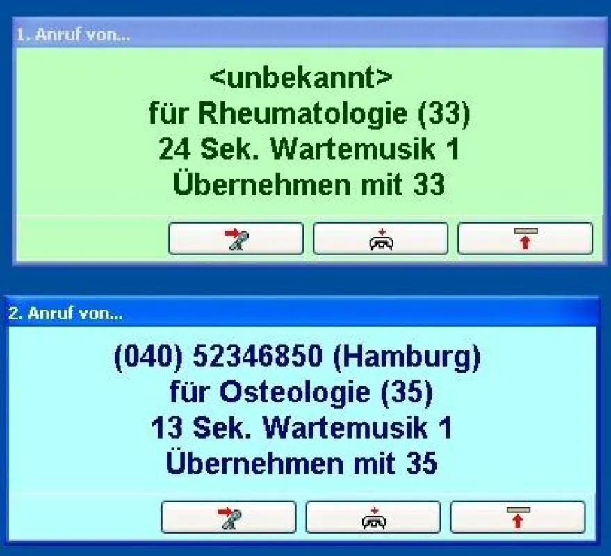 Neues Anruffenster in verschiedenen Farben