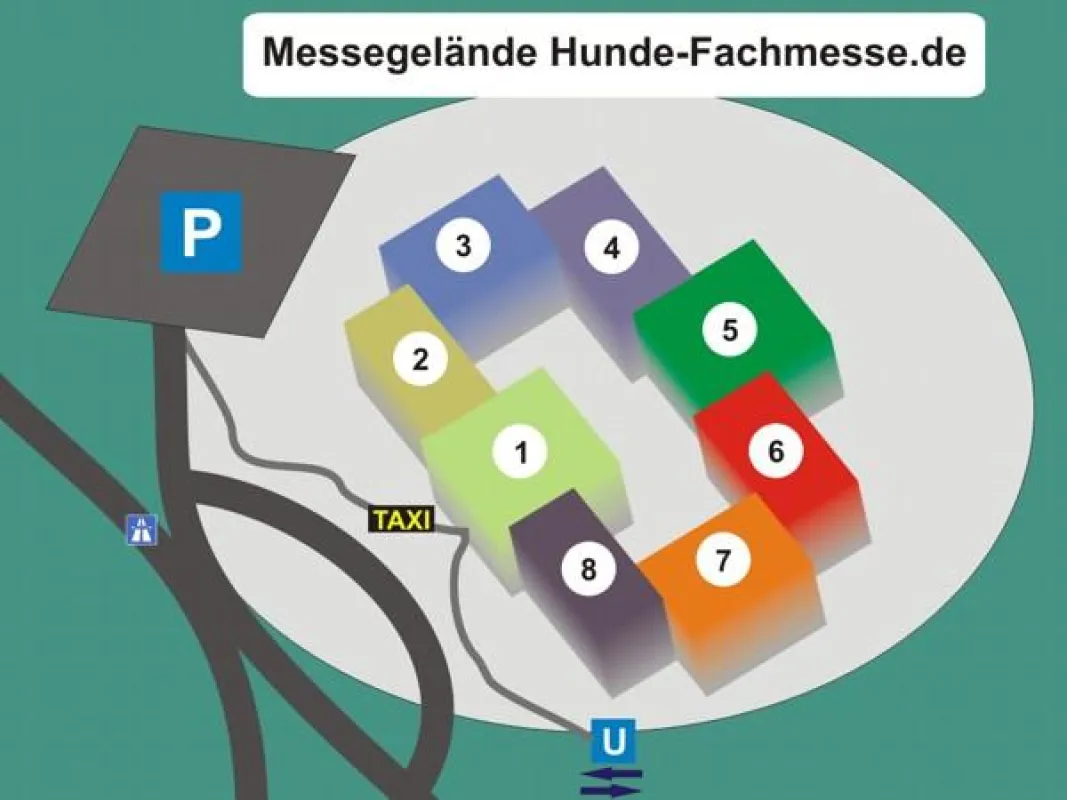 Hallenplan der virtuellen Hunde-Messe