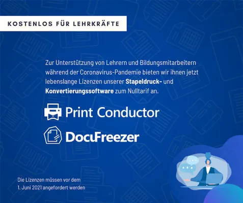 Bild: DocuFreezer und Print Conductor - jetzt kostenlos für Lehrkräfte weltweit