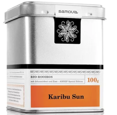 Bild: Zwei Euro für Afrika mit jeder Teedose: samova wünscht »Merry Christmas« mit Karibu Sun