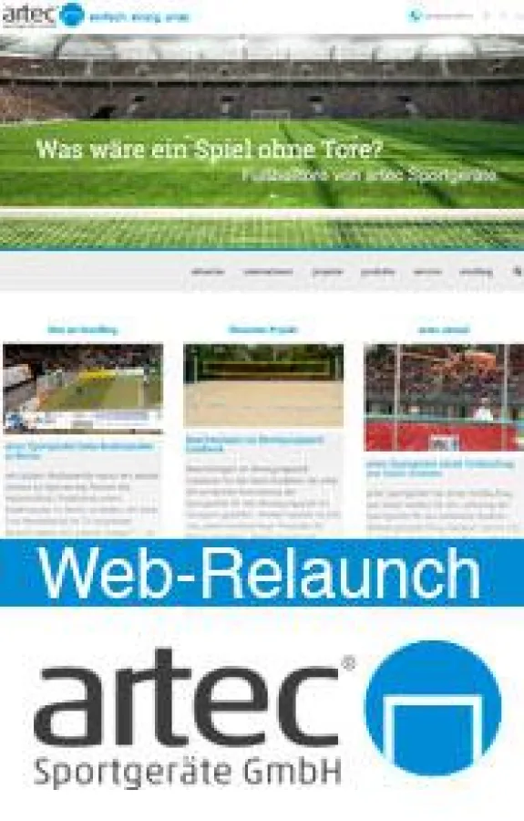 Der neue, moderen Internetauftritt von artec Sportgeräte lässt keine Wünsche offen