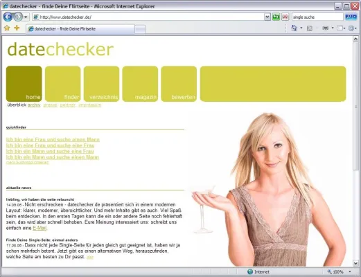 Bild: Liebling, die haben die Seite relauncht - datechecker.de in neuem Gewand