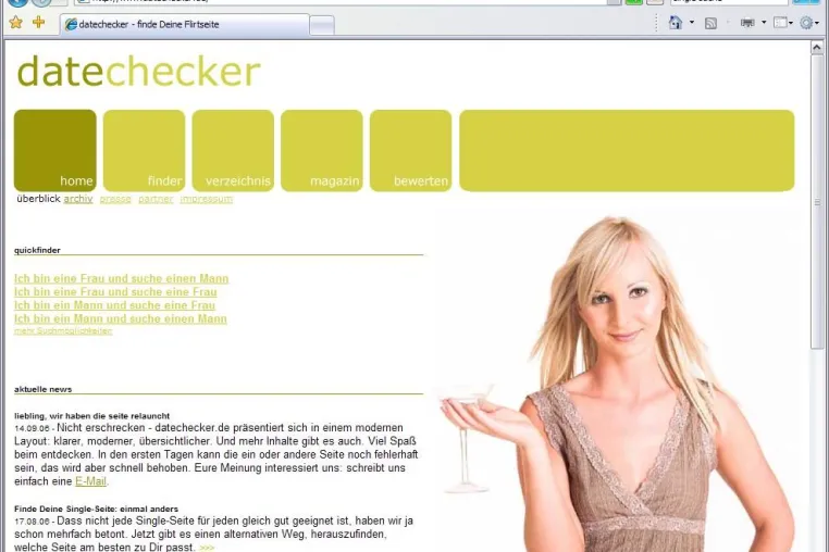 Bild: Liebling, die haben die Seite relauncht - datechecker.de in neuem Gewand