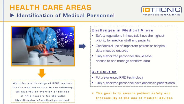 Bild: RFID Technik im Health Care Bereich: Identifikation von medizinischem Personal