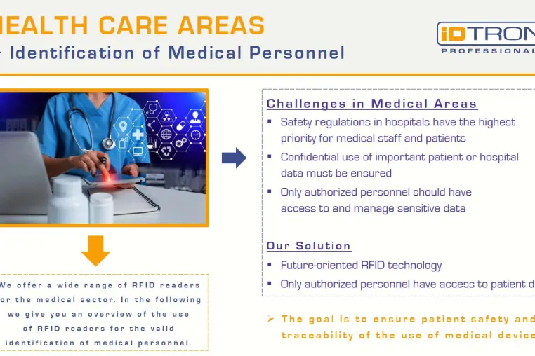Bild: RFID Technik im Health Care Bereich: Identifikation von medizinischem Personal