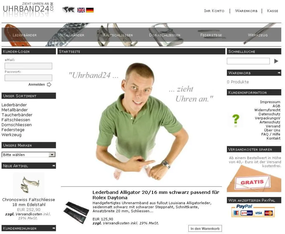 uhrband24.com - zieht Uhren an.