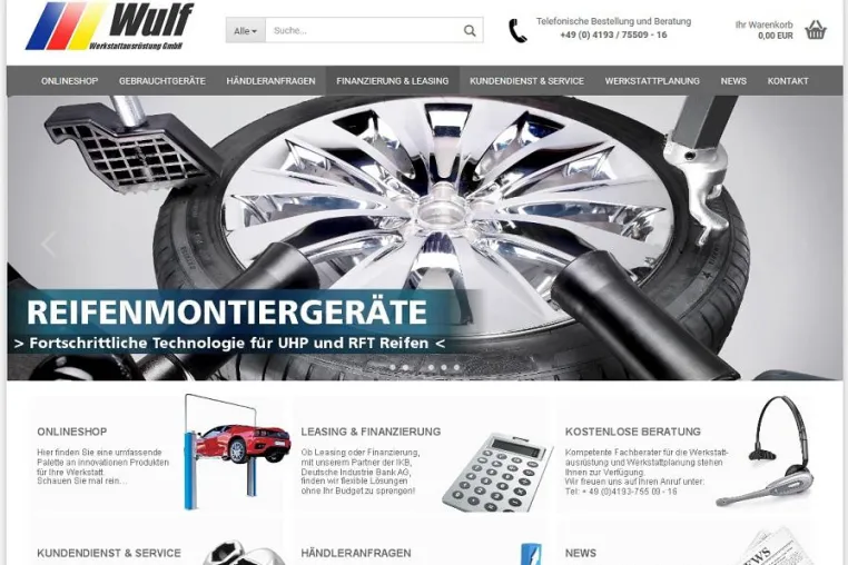 Großer Relaunch vom Online-Shop von Wulf Werkstattausrüstung Bild: Großer Relaunch vom Online-Shop von Wulf Werkstattausrüstung