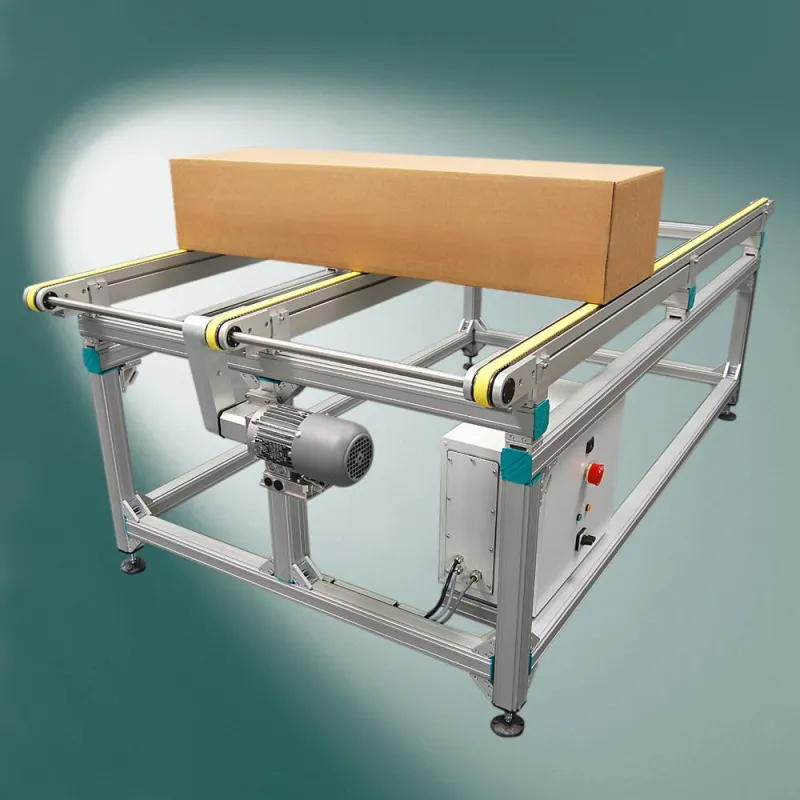 Das mehrspurige Transportband für Gewichte bis zu 120 kg hat drei verschiedene Antriebsvarianten