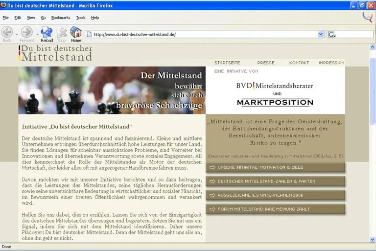 Homepage der Initiative (www.du-bist-deutscher-mittelstand.de)