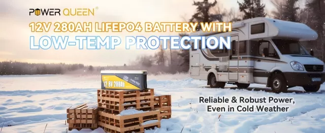 Bild: Power Queen 12V 280Ah Low-Temp Deep-Cycle-Lithiumbatterie – Energie für Ihre Abenteuer