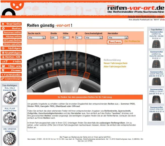 Bild: reifen-vor-ort.de bietet lokalen Sommerreifenpreisvergleich
