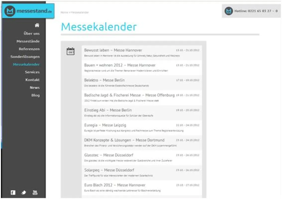 Messekalender von messestand.de