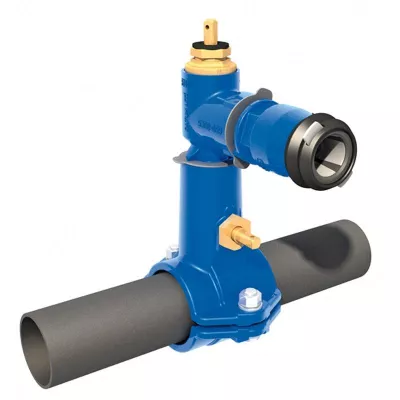 Bild: VAG TERRA®lock Anbohrarmatur mit patentiertem Steckfitting