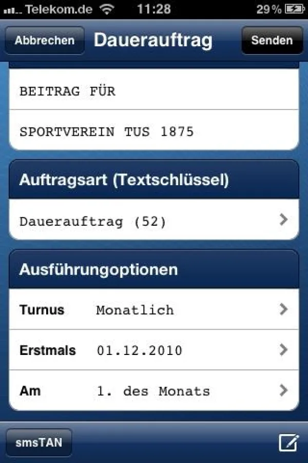 Daueraufträge in iOutBank einrichten