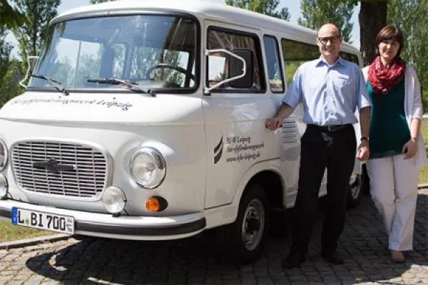 Bild: Infostand des BFW Leipzig zur beruflichen Rehabilitation in Chemnitz