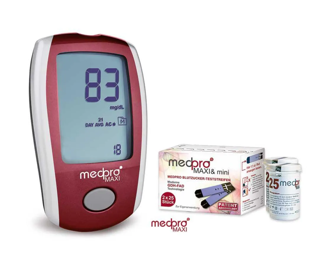 Medpro Maxi Messsystem mit Teststreifen