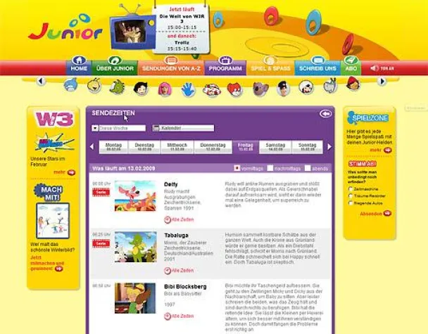 Bild: Junior Channel mit eigenem Webauftritt