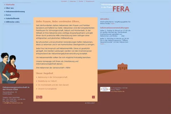 Bild: Weitere Website für die FERA in Berlin
