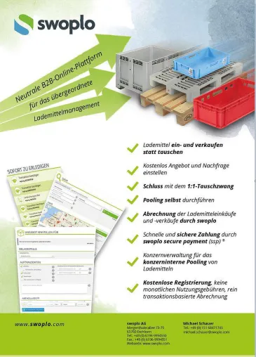 Bild: Neue B2B-Online-Plattform vereinfacht Lademittelogistik und ermöglicht Kunden signifikante Kostensenkungen