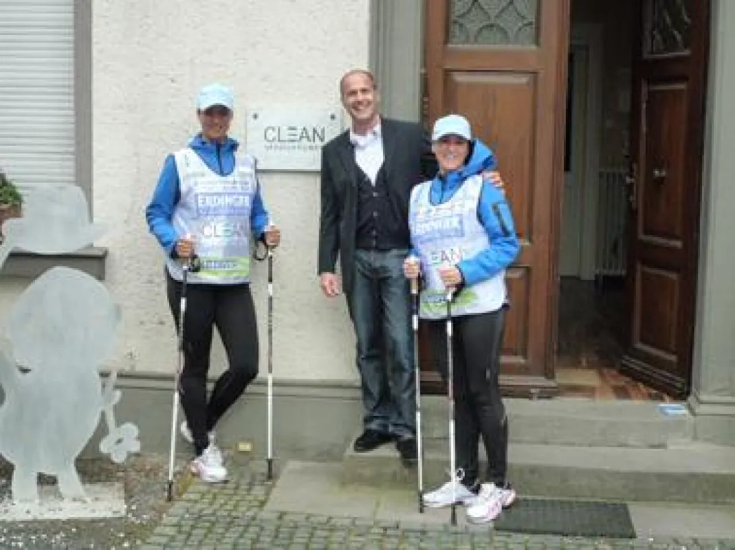 Thomas-Micheal Baggeler von CLEAN Servicepower mit Anja Blancke und Regina Berger