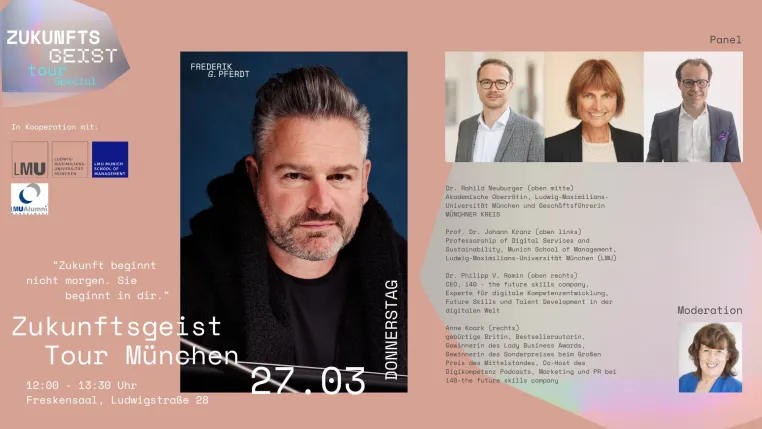 Bild: Googles erster Chief Innovation Evangelist Dr. Frederik G. Pferdt an der LMU Munich School of Management
