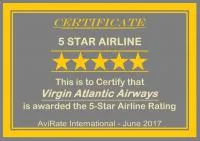 Bild: Virgin Atlantic Airways als erste Europäische 5-Sterne airline ausgezeichnet.