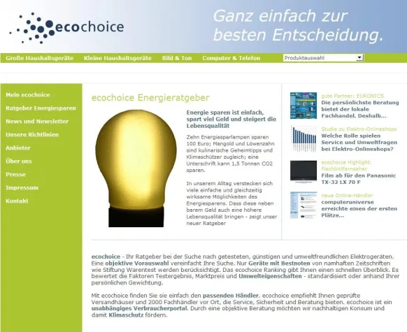 Bild: Vom Klimaschutz profitieren - Energieratgeber von ecochoice jetzt online