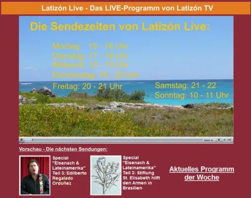 Latizón TV hat erstes Live-TV-Programm über Lateinamerika in Deutschland gestartet Bild: Latizón TV hat erstes Live-TV-Programm über Lateinamerika in Deutschland gestartet