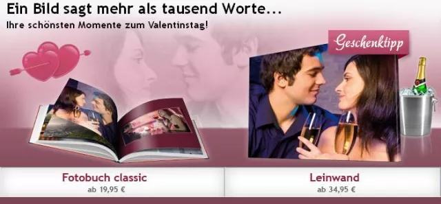 Bild: Die Geschenkidee zum Valentinstag - Ihr persönliches Fotobuch