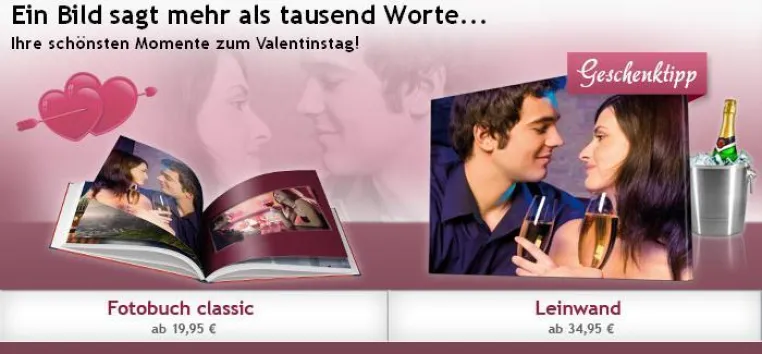 Bild: Die Geschenkidee zum Valentinstag - Ihr persönliches Fotobuch