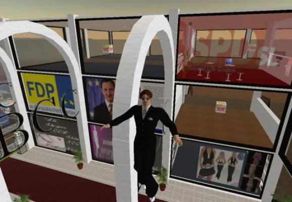 Bild: Politische Parteien in Second Life – SPDsl in Berlin City