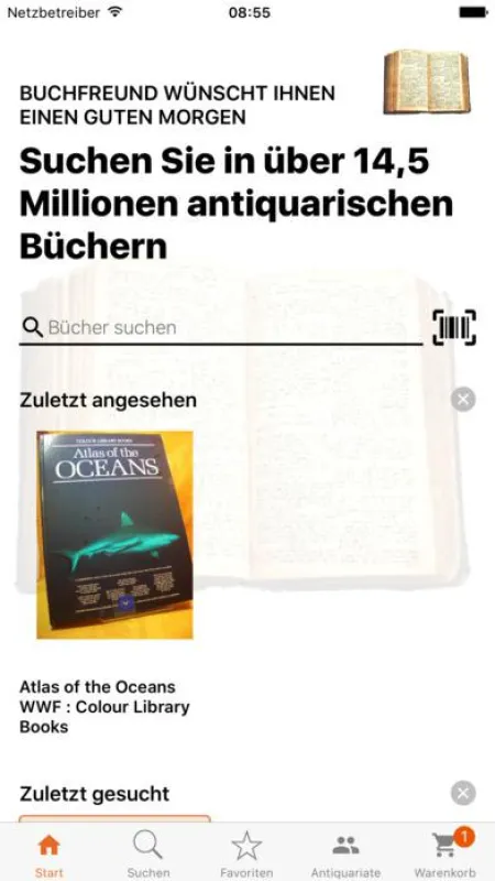 Startseite der iPhone-App