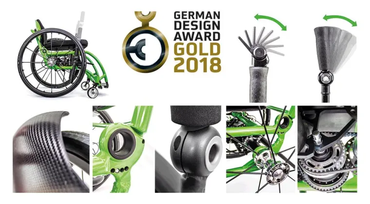 DESINO gewinnt mit dem Rollstuhl radius den German Design Award Gold 2018 Bild: DESINO gewinnt mit dem Rollstuhl radius den German Design Award Gold 2018