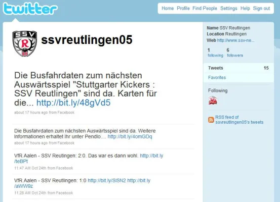 Live-News zum SSV Reutlingen via Twitter Bild: Live-News zum SSV Reutlingen via Twitter